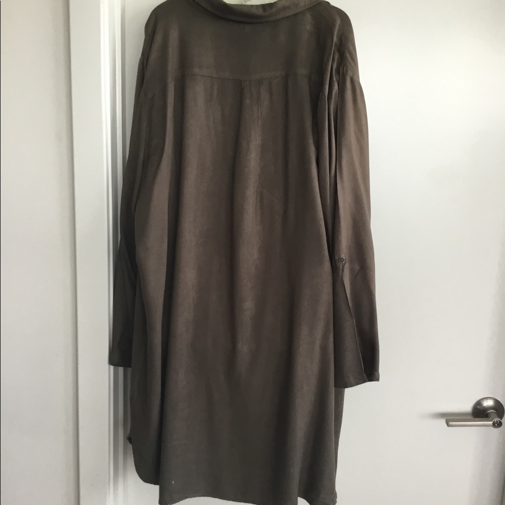 EN Crème Green Long Sleeve Shirtdress. Size  3X $25 - Picture 5 of 10